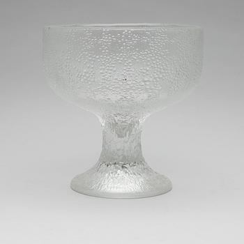 SKÅL PÅ FOT, glas, troligen Finland, 1900-talets andra hälft.