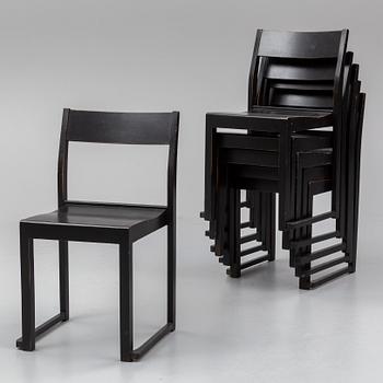 SVEN MARKELIUS, six 'Orkesterstolen' chairs, mid 20th Century.