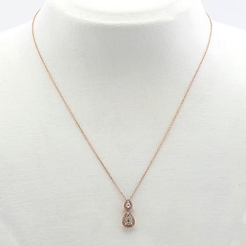 Pendant, 14K rose gold with brilliant-cut diamonds.