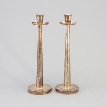 A pair of silver candlesticks, Strömdahl AB Hugo, Stockholm, 1962.