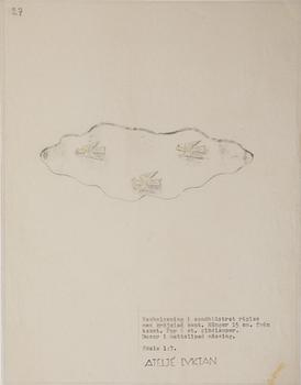 Hans Bergström, takplafond, modell "27", ateljé Lyktan, Åhus 1940-50-tal.