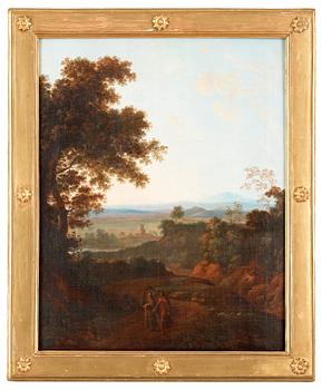 485. Pierre-Henri de Valenciennes Tillskriven, Italienskt landskap med fransiskanermunkar.