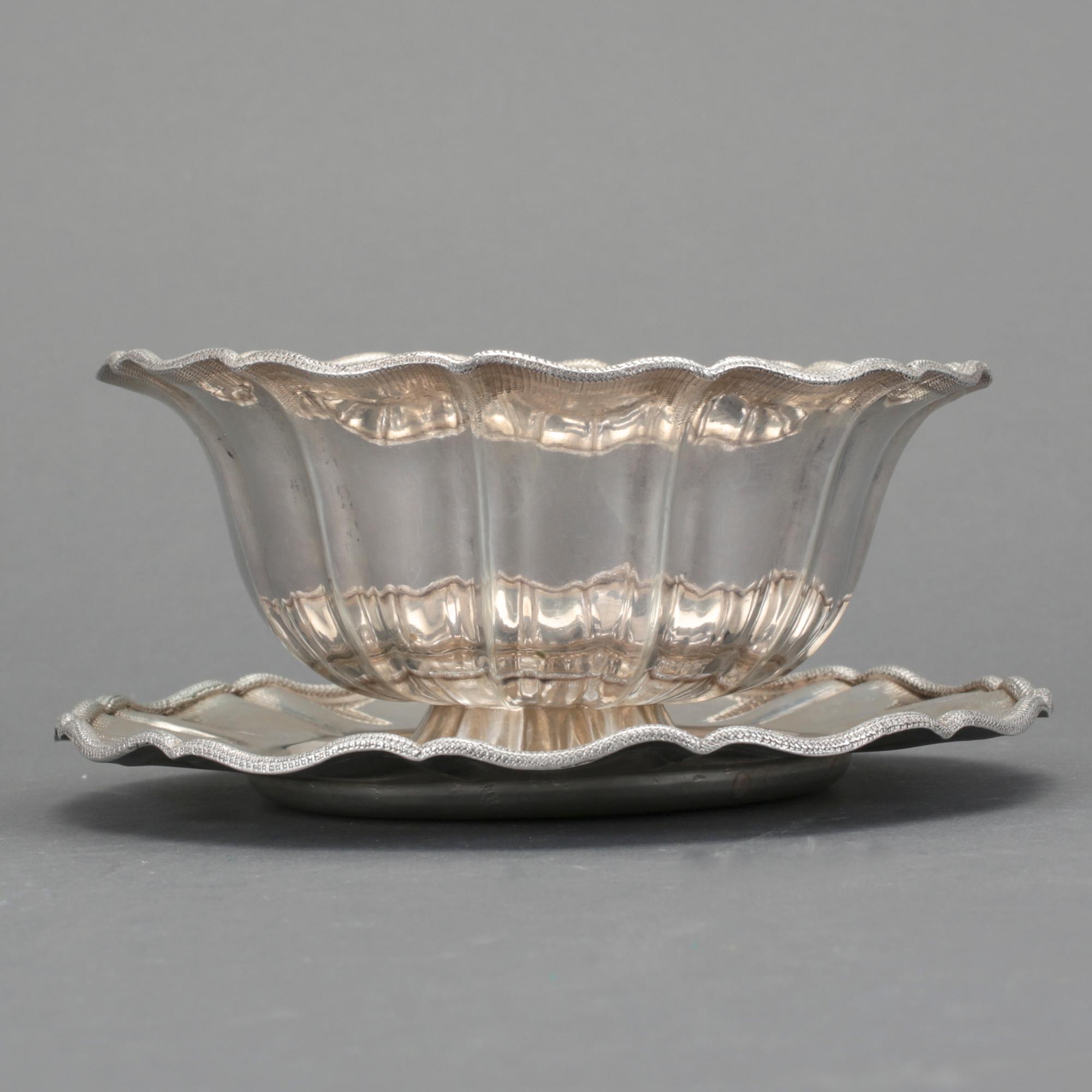 SÅSSKÅL, silver, Gustaf Möllenborg Feron, 1856. Vikt ca 458g.