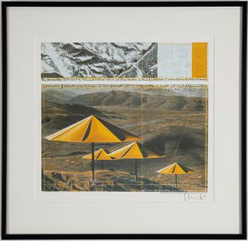 Christo & Jeanne-Claude, färgoffset, diptyk, 1991, signerade.