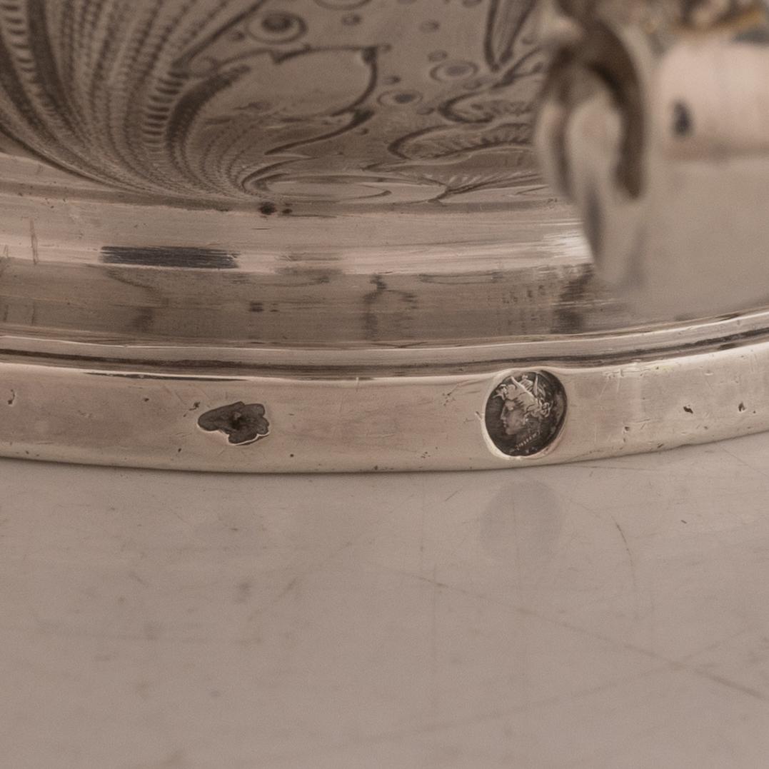 Tekanna, silver, Frankrike, 1819-38.