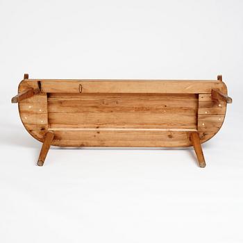 Axel Einar Hjorth, a stained pine 'Utö' sofa, Nordiska Kompaniet, Sweden 1930s.