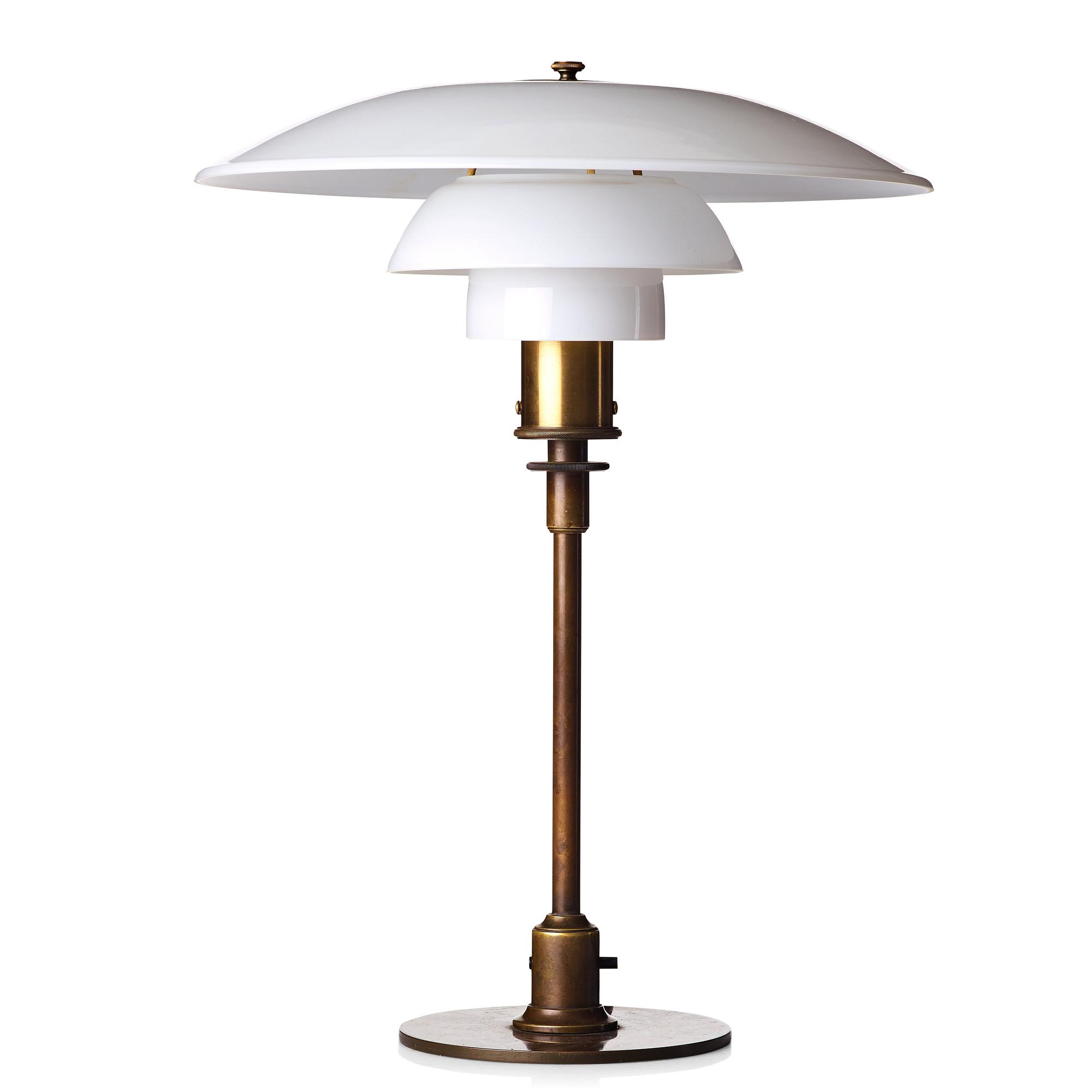 Poul Henningsen, a patinated brass PH 4/3 table lamp, Louis Poulsen Denmark.