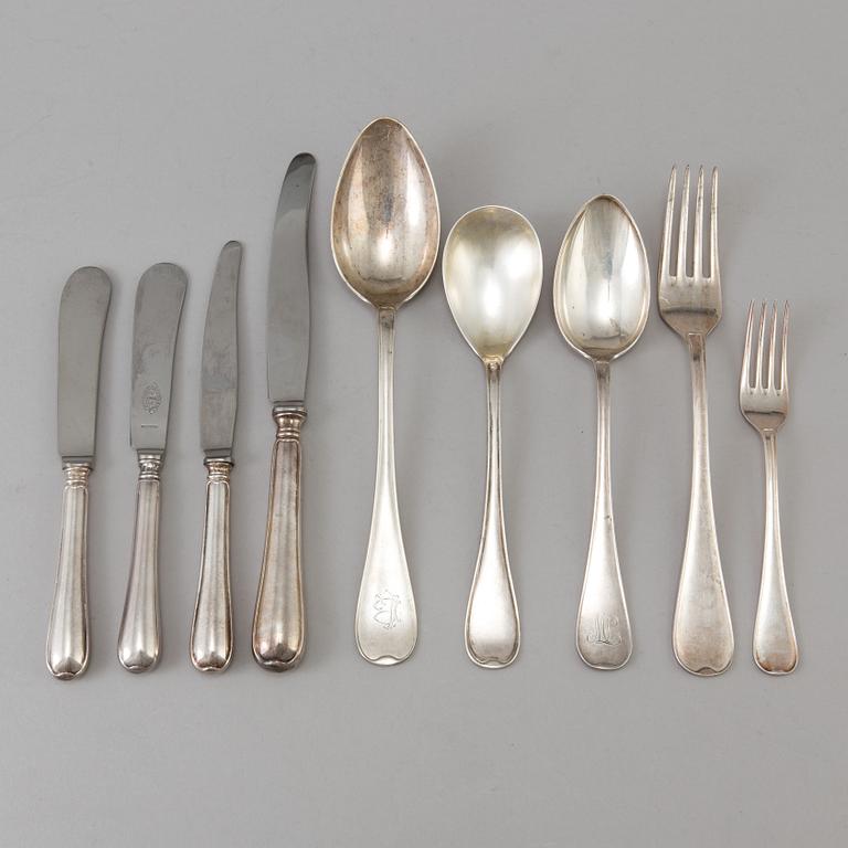 A Swedish 20th century silver 42 piece table service, different makers, Stockholm.