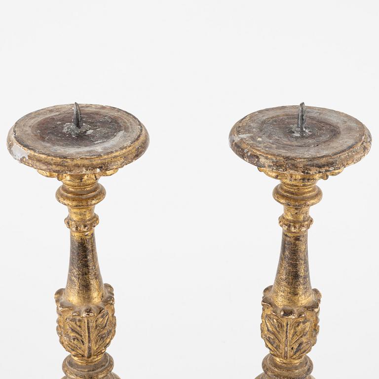Ljusstakar, ett par, barockstil, troligen 1800-tal.