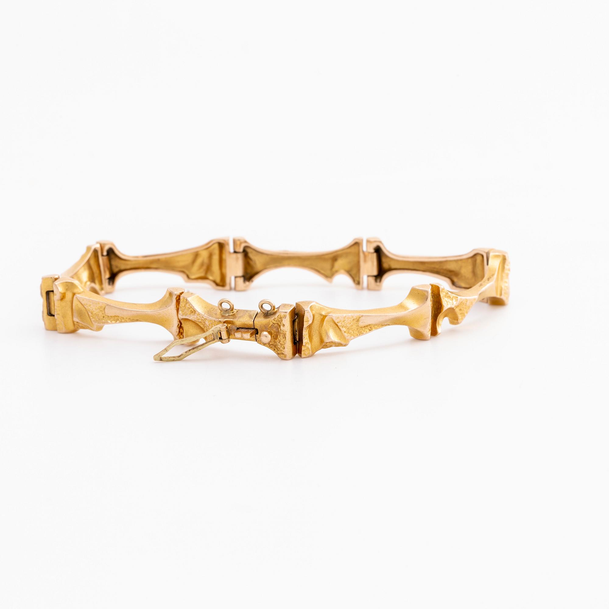 LAPPONIA ARMBAND 14K guld, design BJÖRN WECKSTRÖM, Finland 1990.