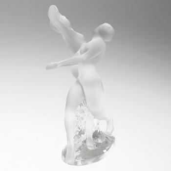 A glass Lalique figure, France.