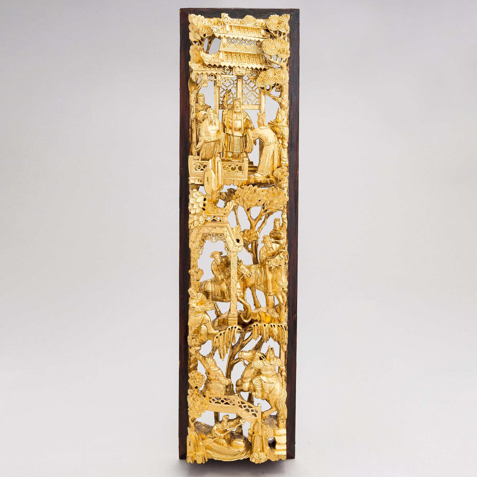 A Chinese, late Qing dynasty wood relief.