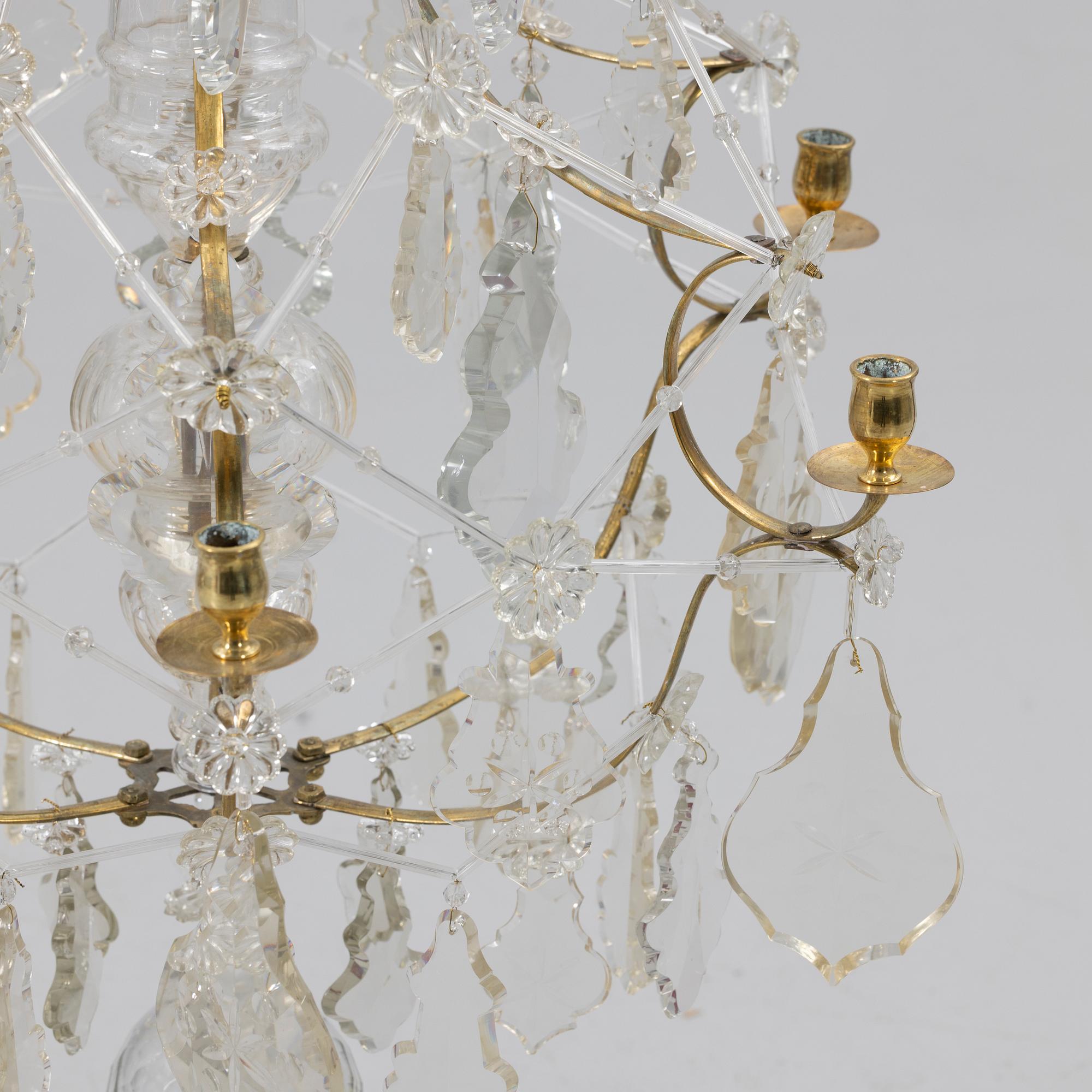 Chandelier for six lights, Rococo, 18th century.