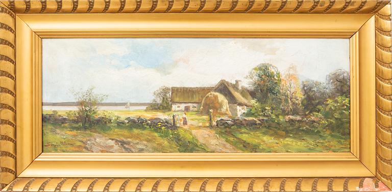 Severin Nilson, olja på pannå signerad.