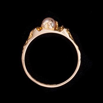 BJÖRN WECKSTRÖM, RING, "Litet ord" 14K guld samt pärla. Lapponia 1977.