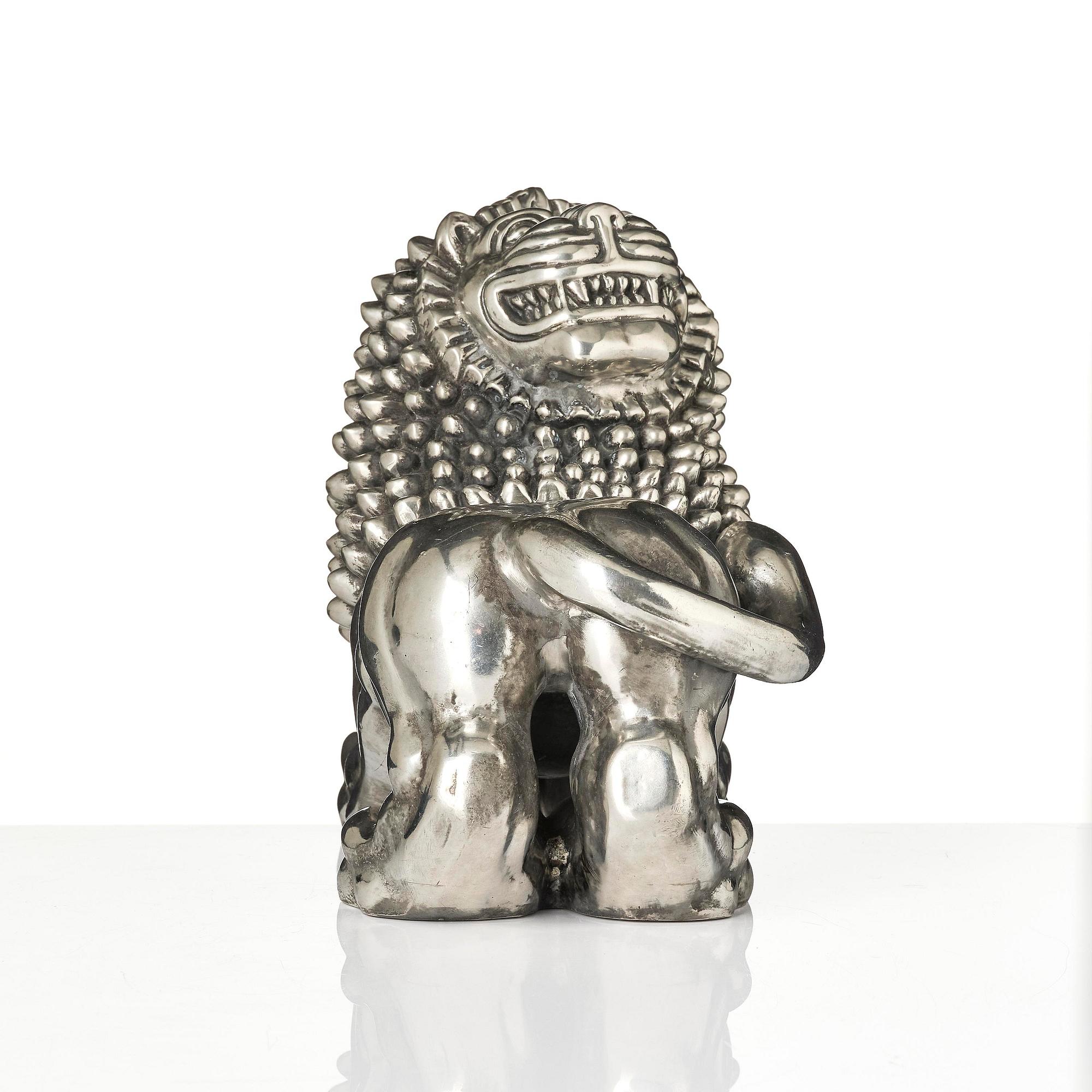 Anna Petrus, a pewter sculpture of a lion, Firma Svenskt Tenn, Stockholm, 1960.