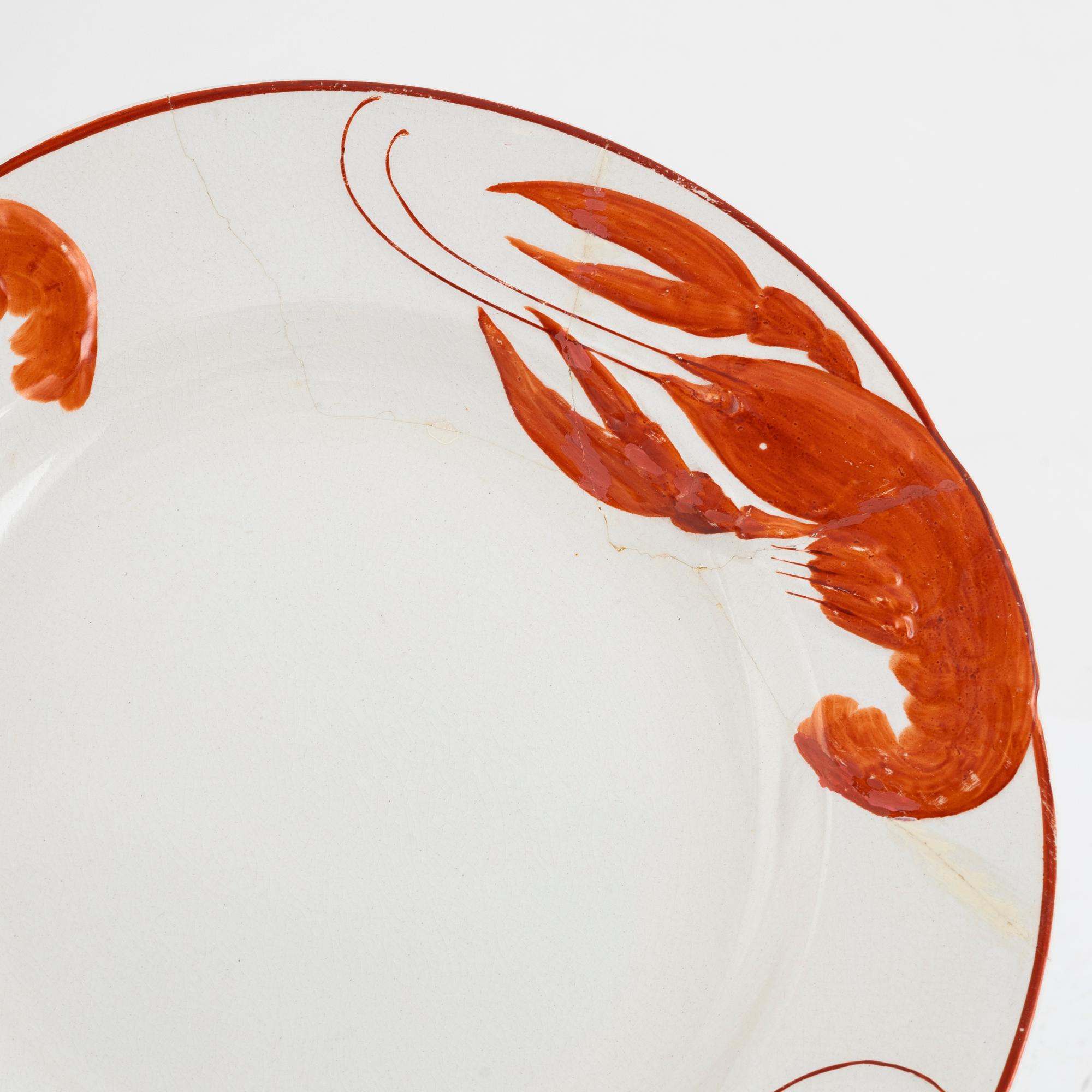 Alf Wallander, crayfish service, 13 pieces, earthenware, Rörstrand.
