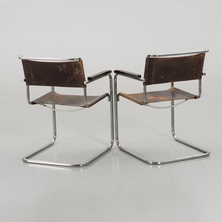 A PAIR OF MARCEL BREUER, ARMCHAIRS, "B34", THONET.