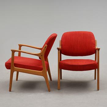 FÅTÖLJER, ett par, "Domus", Inge Andersson, Bröderna Andersson, Ekenäs, omkring 1960.