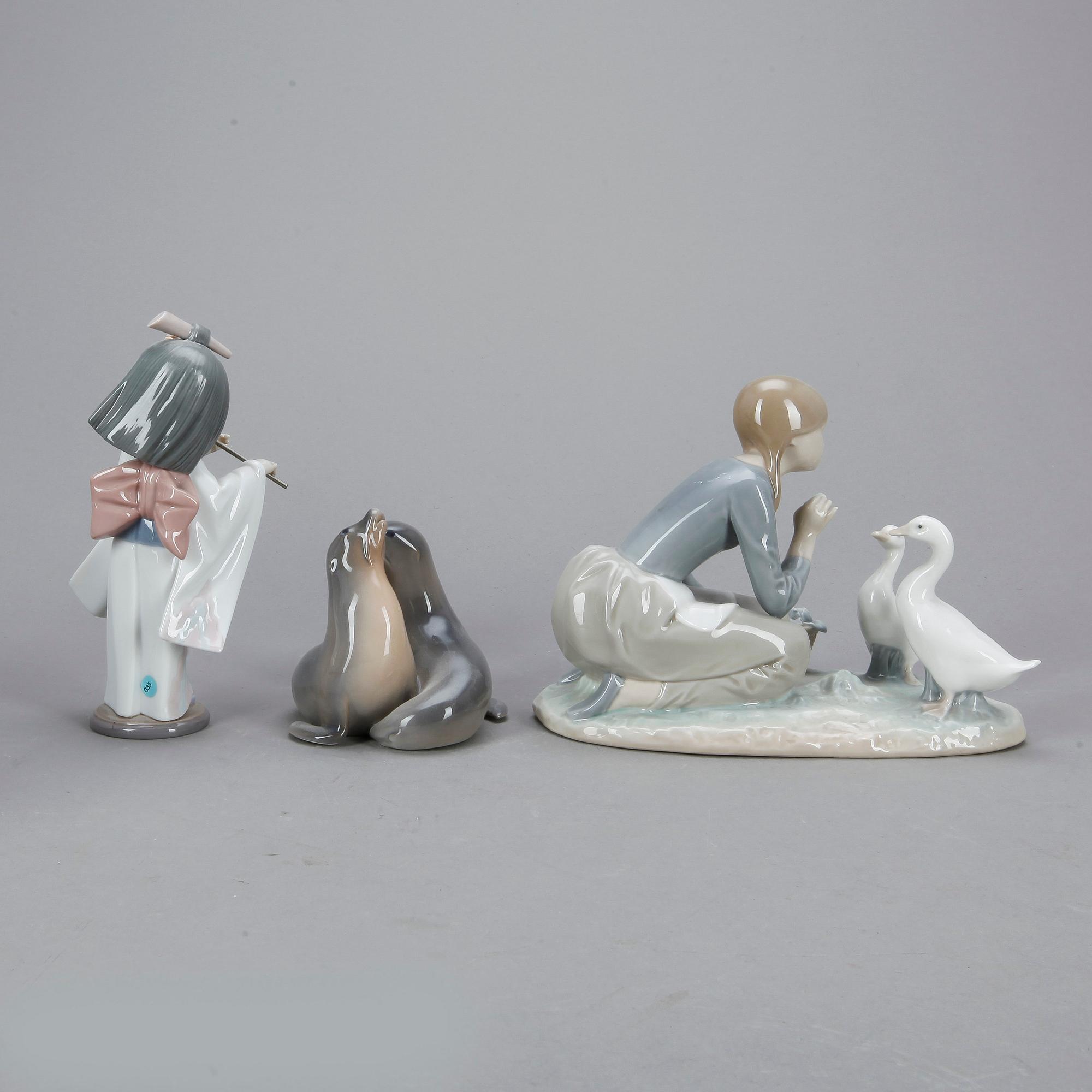 PARTI FIGURINER, 3 st, bland annat Kunglig Dansk, 1900-tal.