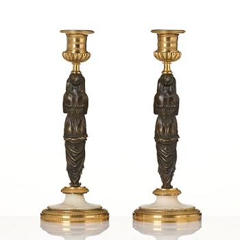 Ljusstakar, ett par, Frankrike, 1800-talets början, Empire.