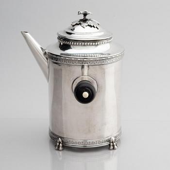 Pehr Zethelius, kaffekanna, silver, Stockholm 1783. Gustaviansk.