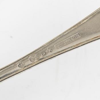 A three piece silver travel cutlery set in case, mark of Johan Carlsson, Norrköping 1833-34.