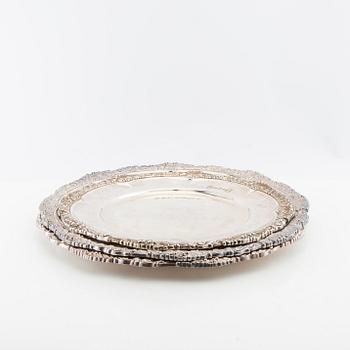Trays/Serving dishes 3 pcs of nickel silver, first half of the 20th century.