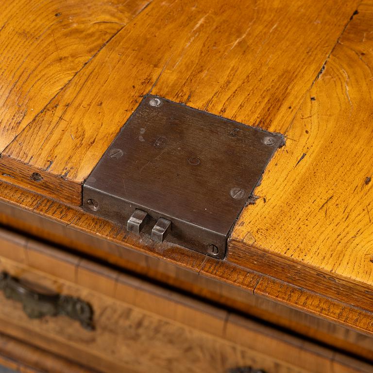 A Swedish rococo burr-alder veneered cabinet, later part 18th century.