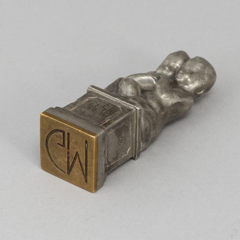 A Firma Svenskt Tenn pewter and brass seal, probably second quarter of the 20th century.