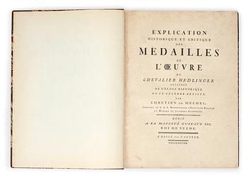 BOK, "Oeuvre du Chevalier Hedlinger précédée de l'éloge historique de ce célébre artiste....", Christian von Mechel 1778.