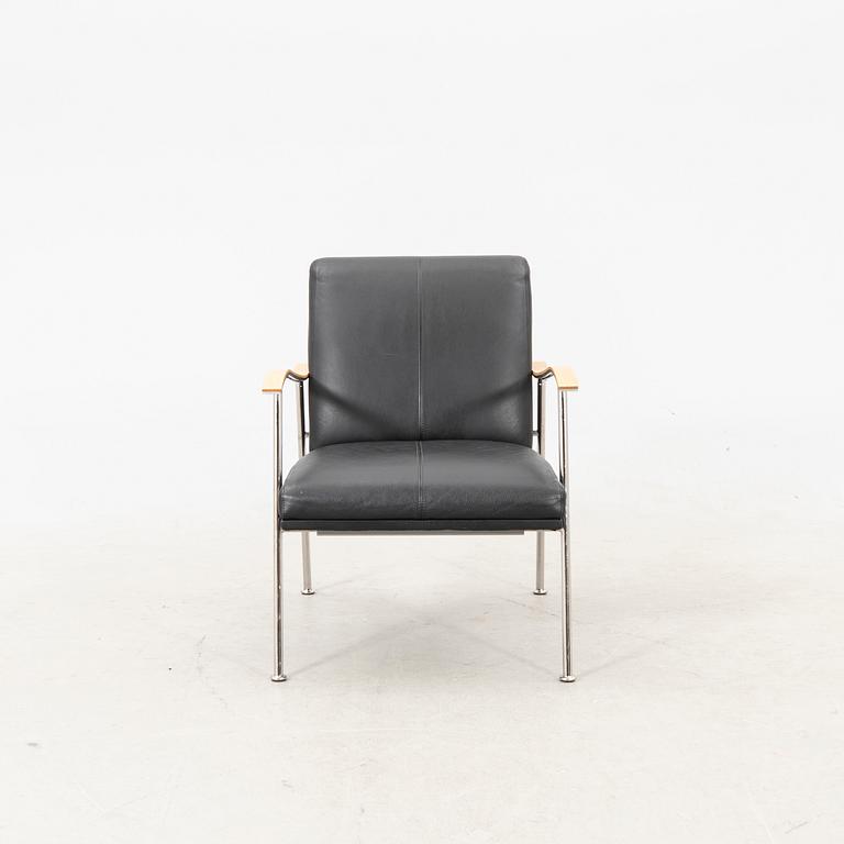 A 'Sahara' leather upholstered easy chair by Gunilla Allard for Lammhults.