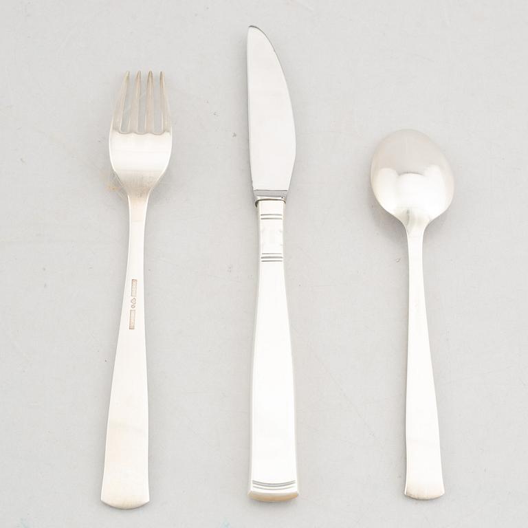 Jacob Ängman, a 36-piece silver cutlery service, 'Rosenholm', GAB, Eskilstuna, 1979-1999.