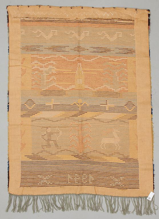 A Finnish long pile rug. Circa 196x148 cm.