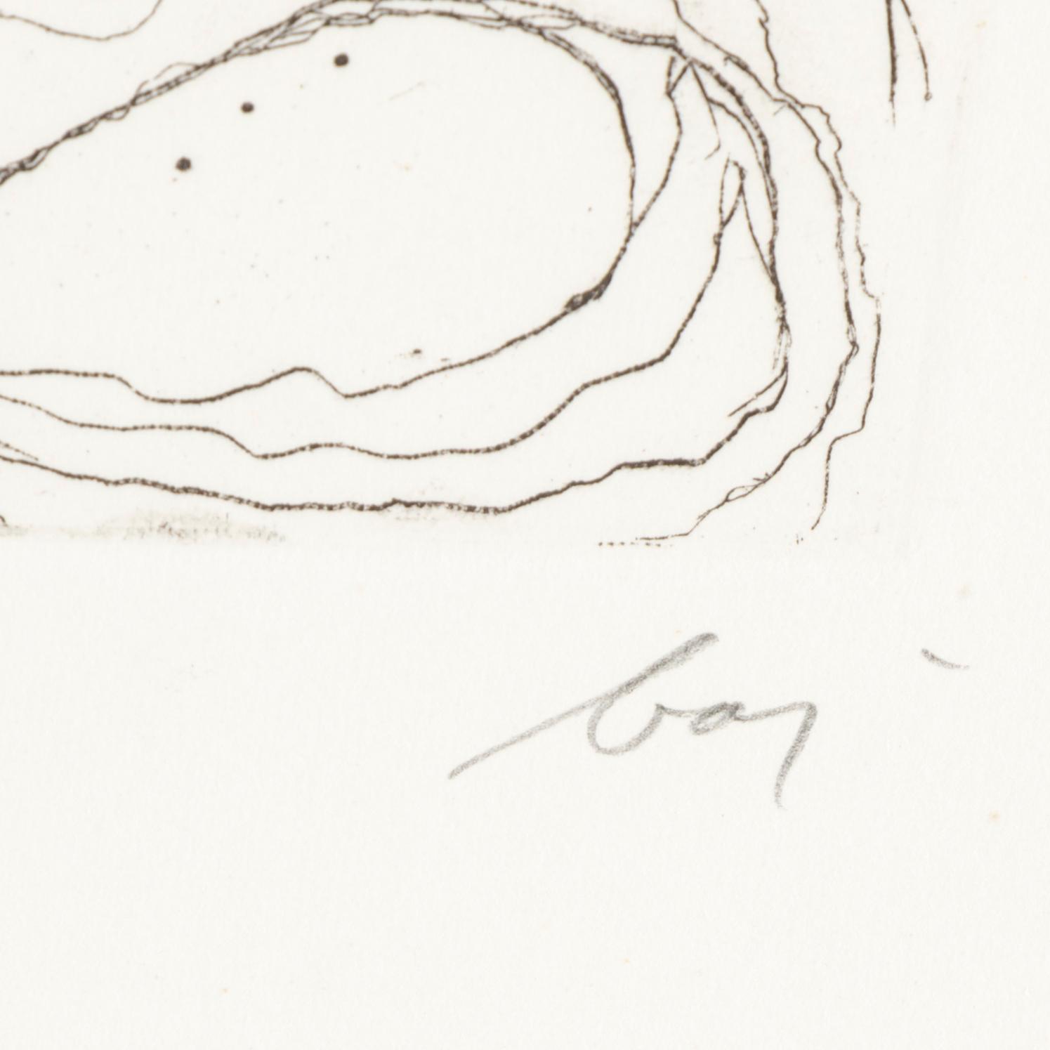 ENRICO BAJ, etsning med collage signerad och numrerad 28/60.