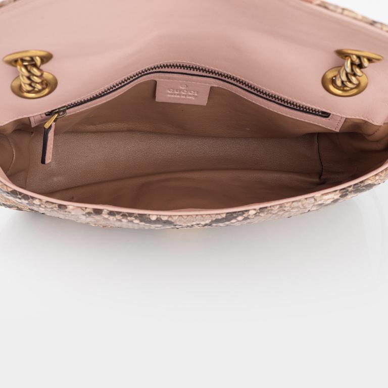 Gucci, a  'Matelassé Python GG Marmont'Shoulder Bag.