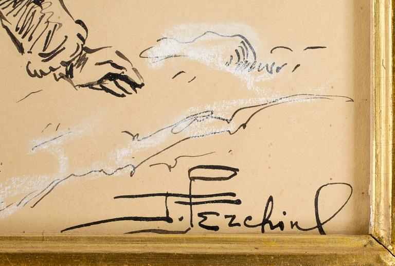 PERSHIN PETR PETROVICH, blandteknik på papper, sign.