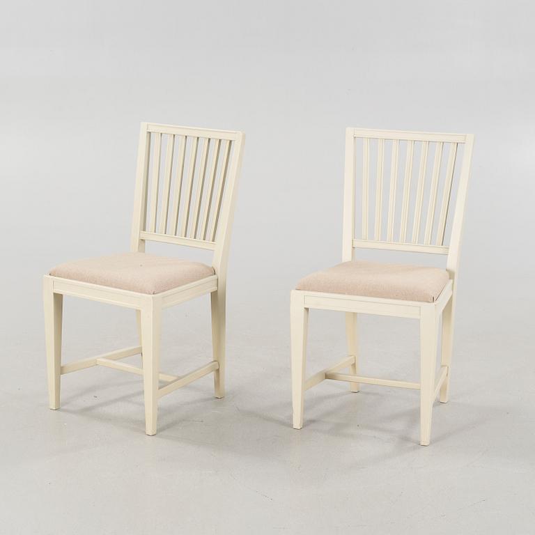Four chairs and a dining table, probably Karl Andersson & Söner, second half of the 20th century.