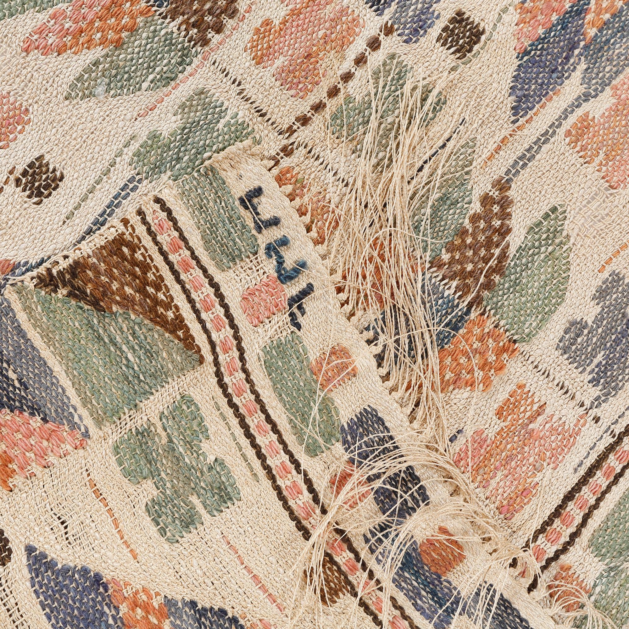 A textile, deisgned by Märta Måås-Fjetterström, signed MMF, probably 1930s, 200 x 76 cm.