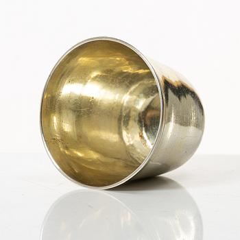 Delvis förgylld silver bägare, möjligen Strasbourg, mitten 1700-tal et.