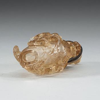 A Chinese rock-chrystal vase with cover.