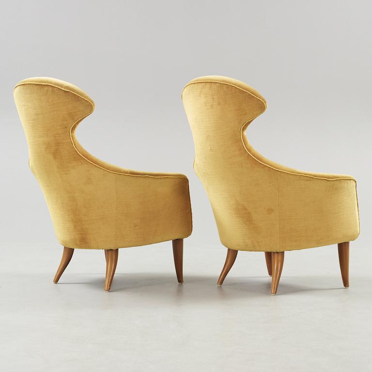 KERSTIN HÖRLIN-HOLMQUIST, fåtöljer, ett par, "Stora Eva", ur serien Paradiset, NK:s Triva-serie, 1950-60-tal.