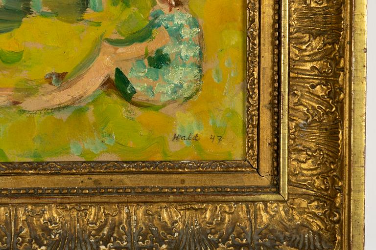 Edward Hald, I trädgården.