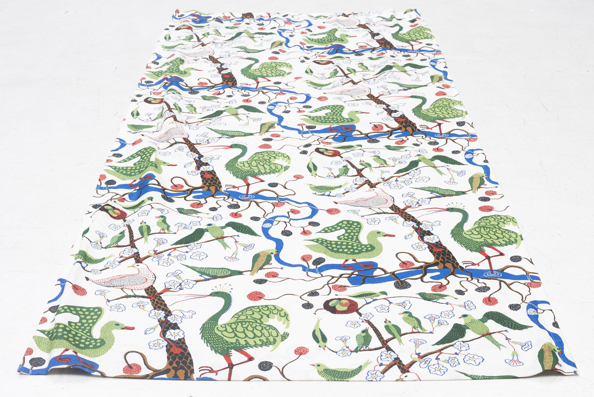 Josef Frank, curtain, "Green Birds", Firma Svenskt Tenn.