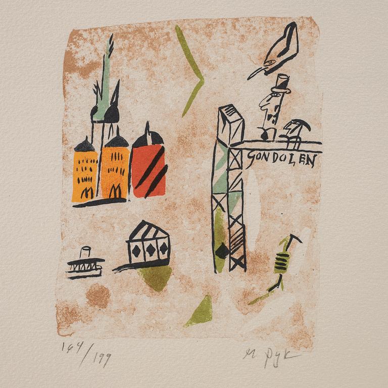 Madeleine Pyk, gouche, lithograph in colours and book.