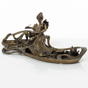 An Art Nouveau brass tray/desk stand, possibly Austria, around 1900.