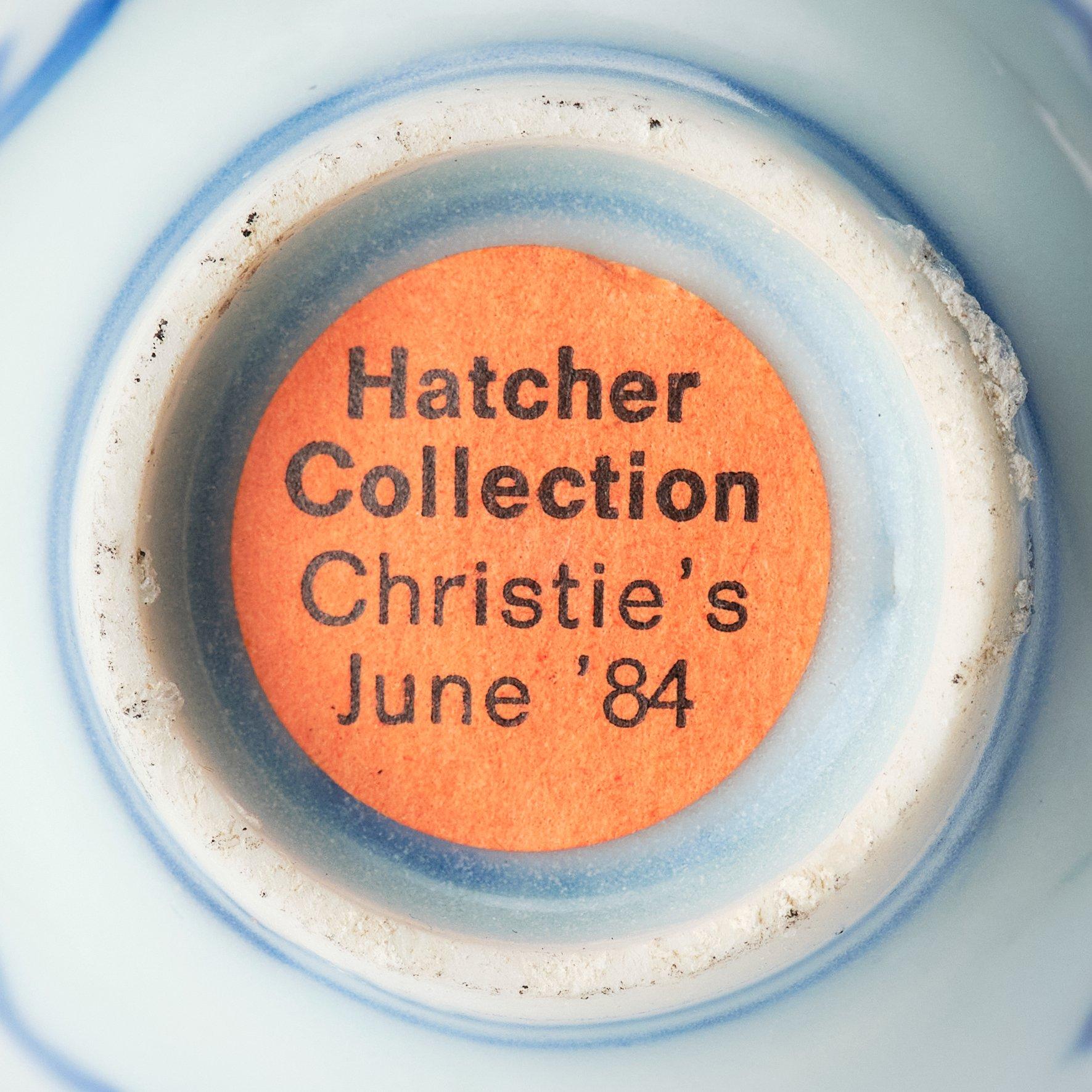 A blue and white four clawed dragon wine cup, 'Hatcher Cargo', 17th Century.