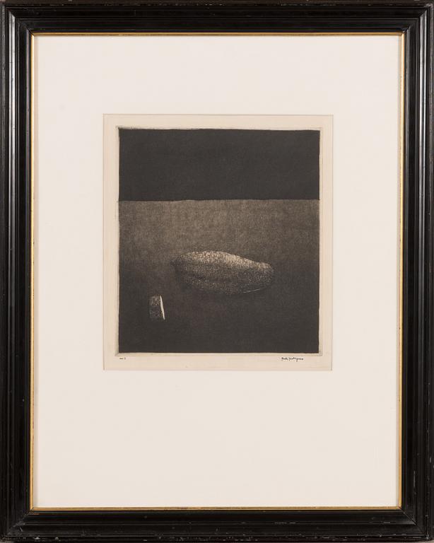 Pentti Kaskipuro, aquatint and drypoint, signed and marked KV 3.