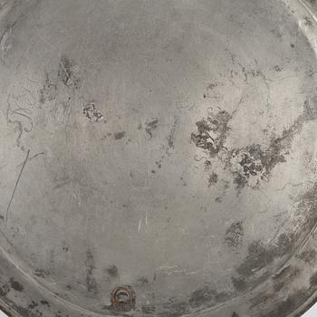 Three pewter dishes, Sweden, 18th/19th century.