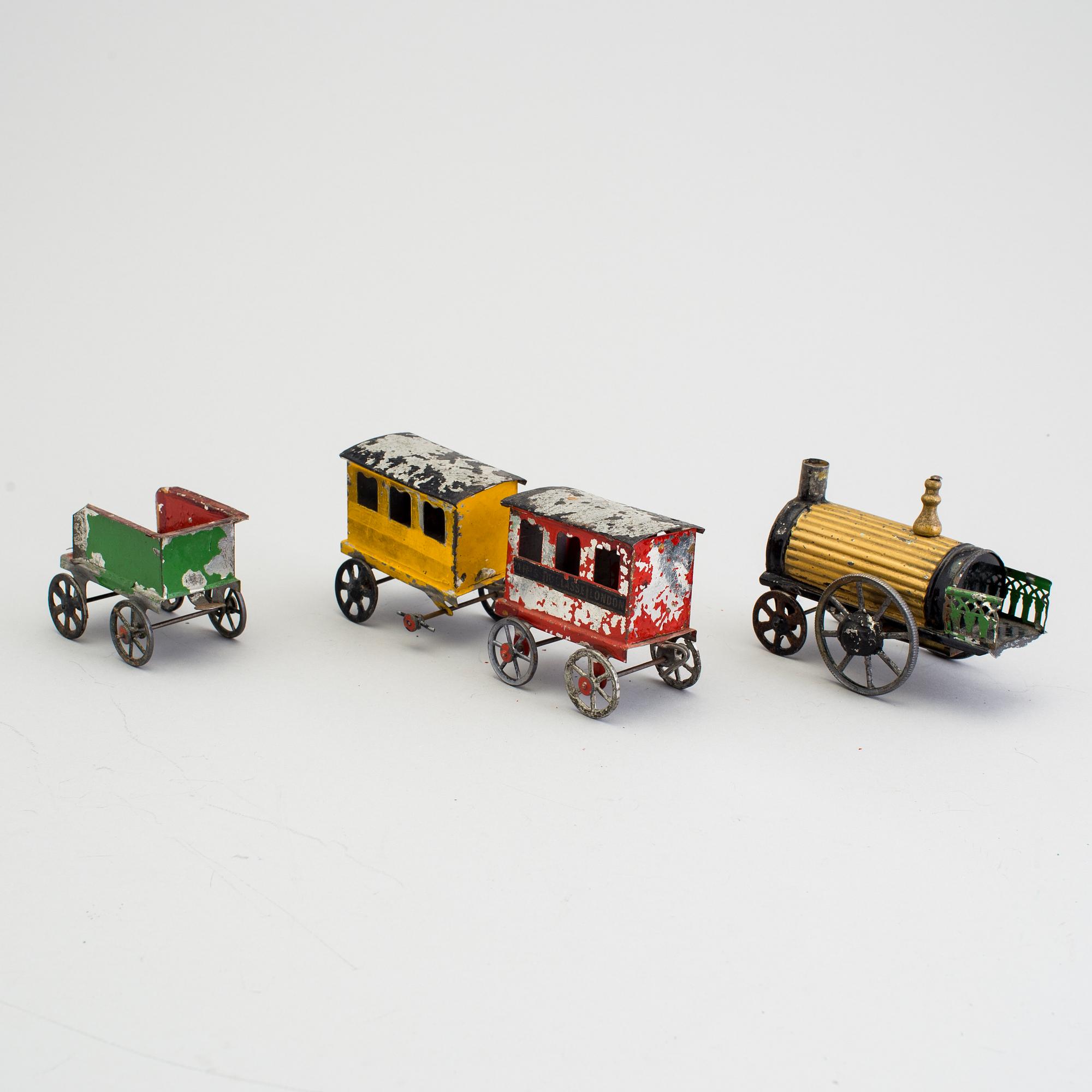 A tinplate train set by E.F. Lefevre, France, ca 1877-1885.